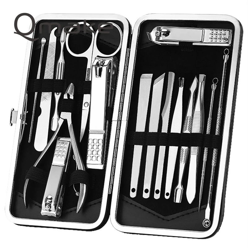  16 Piece / Lot Stainless Steel Manicure set Professional nail clipper Kit of Pedicure Tools Paronyc