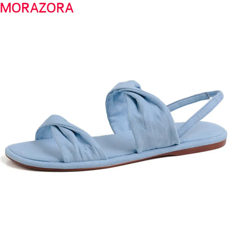 

MORAZORA 2019 hot sale women sandals sweet summer shoes slip on high quality comfortable flat casual shoes woman beach shoes
