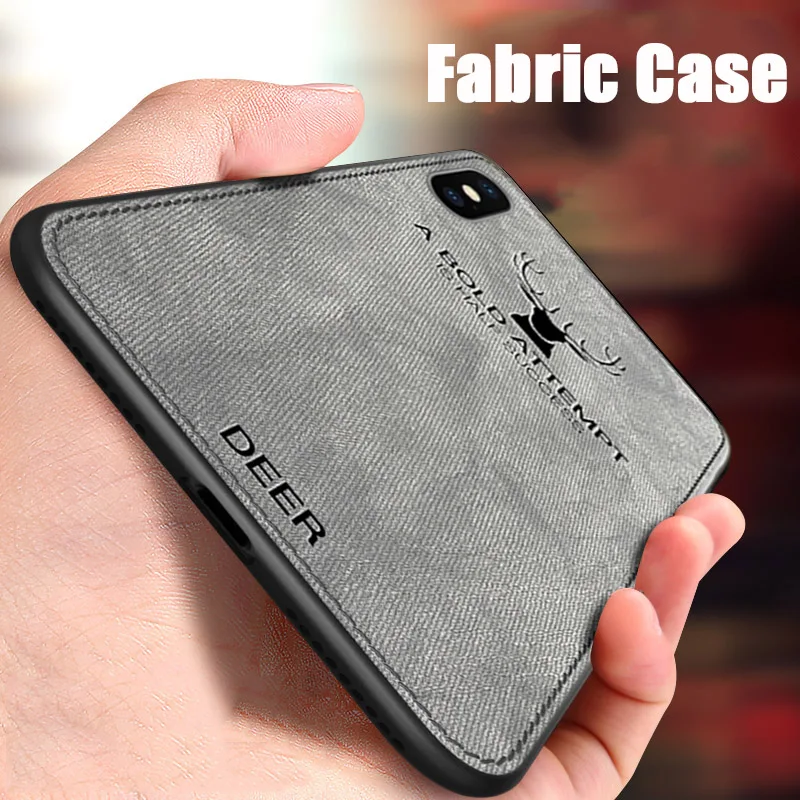 

MAKAVO For iPhone 5 5S SE Case Retro Fabric Cloth Texture Soft Cover Phone Cases For iPhone XS Max XR 6 7 8 Plus Capa Fundas
