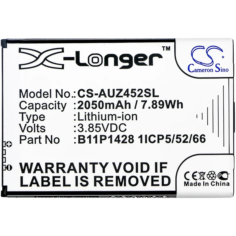 Аккумулятор Cameron Sino B11P1428 1ICP/2050 для Asus X009DB ZB452KG ZenFone Go 52/66 4 5 мАч |