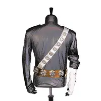 Rare Handmade MJ Michael Jackson BAD Dangerous Jam Laser Jacket Belt Set Performance Gift Imitation Show Music Star Collection 2