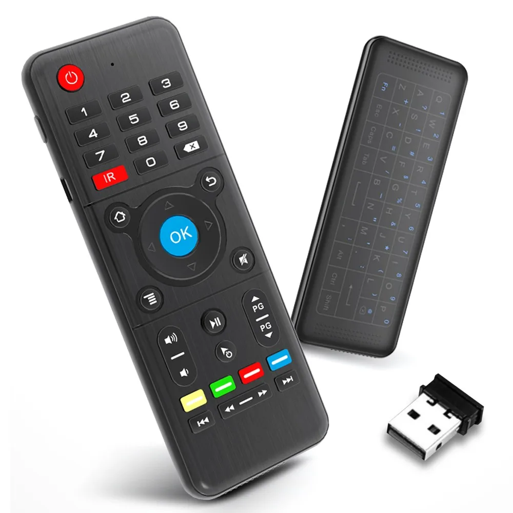 

H1 2.4GHz Wireless IR learning fly air mouse Full Touchpad Keyboard tv Remote Control not backlit For Windows PC Android TV Box