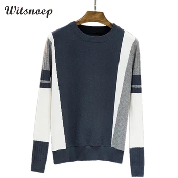 

TIGENA Women Sweaters and Pullovers Jumper 2019 Autumn Winter Contrast Color High Stretch Knitted Pink Sweater Female Pull Femme