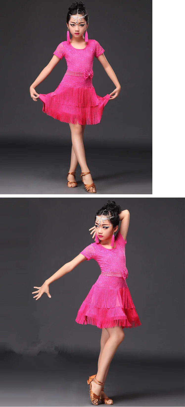 Платье с бахромой для латинских танцев; сексуальное платье для бальных танцев; платье для латинских танцев; одежда для самбы; Детский костюм для латинских танцев; платье для девочек