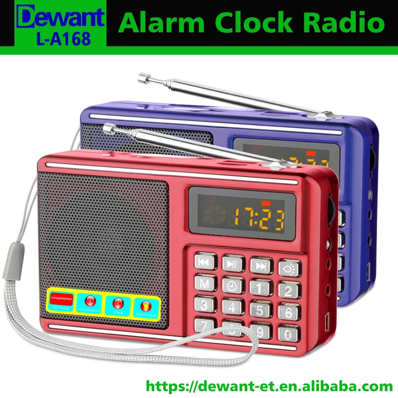 

Free shipping L-A168 MP3 music alarm clock speaker support FM radio micro SD card USB flash drive earphone AUX LED flashlight