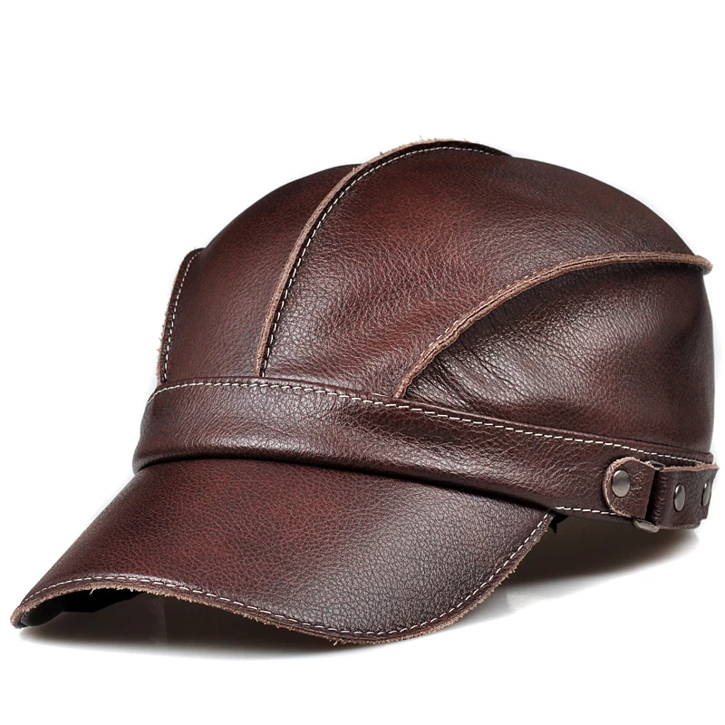 ВЕСНА Новинка Популярная мода леди натуральная коровья кожа красный/коричневый бейсболки для мужчин женщин с капюшоном досуг большой край шляпы подарок