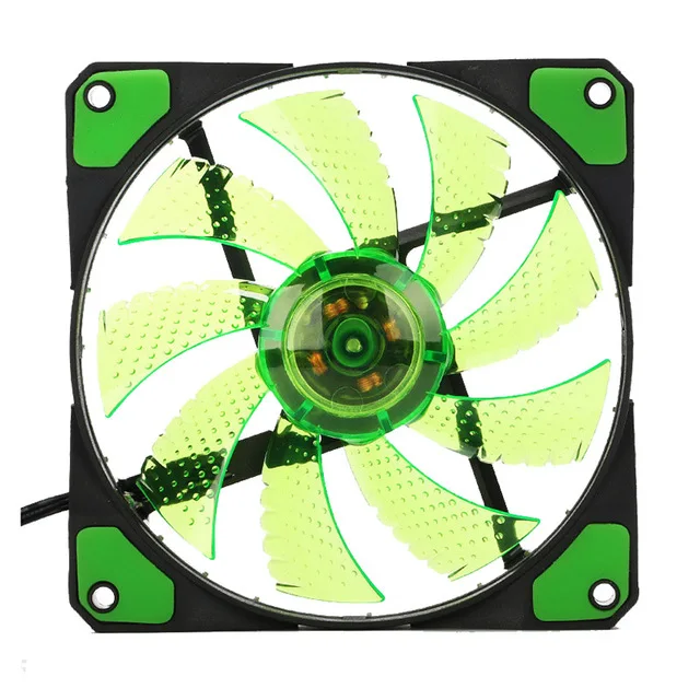 Тихий прочный 120 мм ПК компьютер 16 дБ Ультра тихий 33 светодиодный светильник чехол вентилятор теплоотвод вентилятор охлаждения 12 В постоянного тока долговечный подшипник - Цвет лезвия: Зеленый