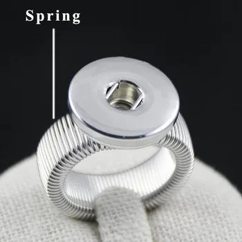 

20pcs/lot 2014 New Diy Spring Button Ring Fit Snap Button Adjustable Spring Ring Snap Button Jewelry Free ePacket Shipping