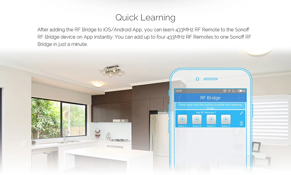 Sonoff RF Brigde WiFi 433 МГц беспроводной преобразователь сигнала для автоматизации умного дома отлично работает с Amazon Alexa, Google Home