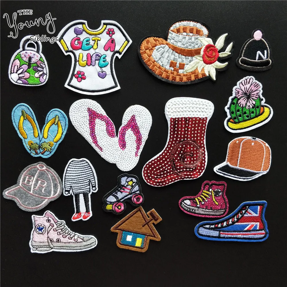 

High quality Embroidery Applique Iron On Patch For Clothing Shoes Hat pattern Badge Paste Sewing Stickers Decorate Clothes bag