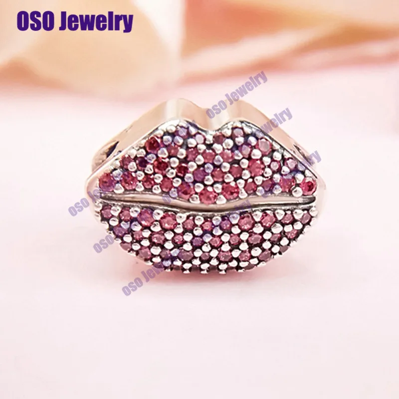 

Solid 925 Silver Valetine's Day Sexy Lip Enamel Charms Fit Silver 925 Original Bracelet Bangle charms for jewelry making