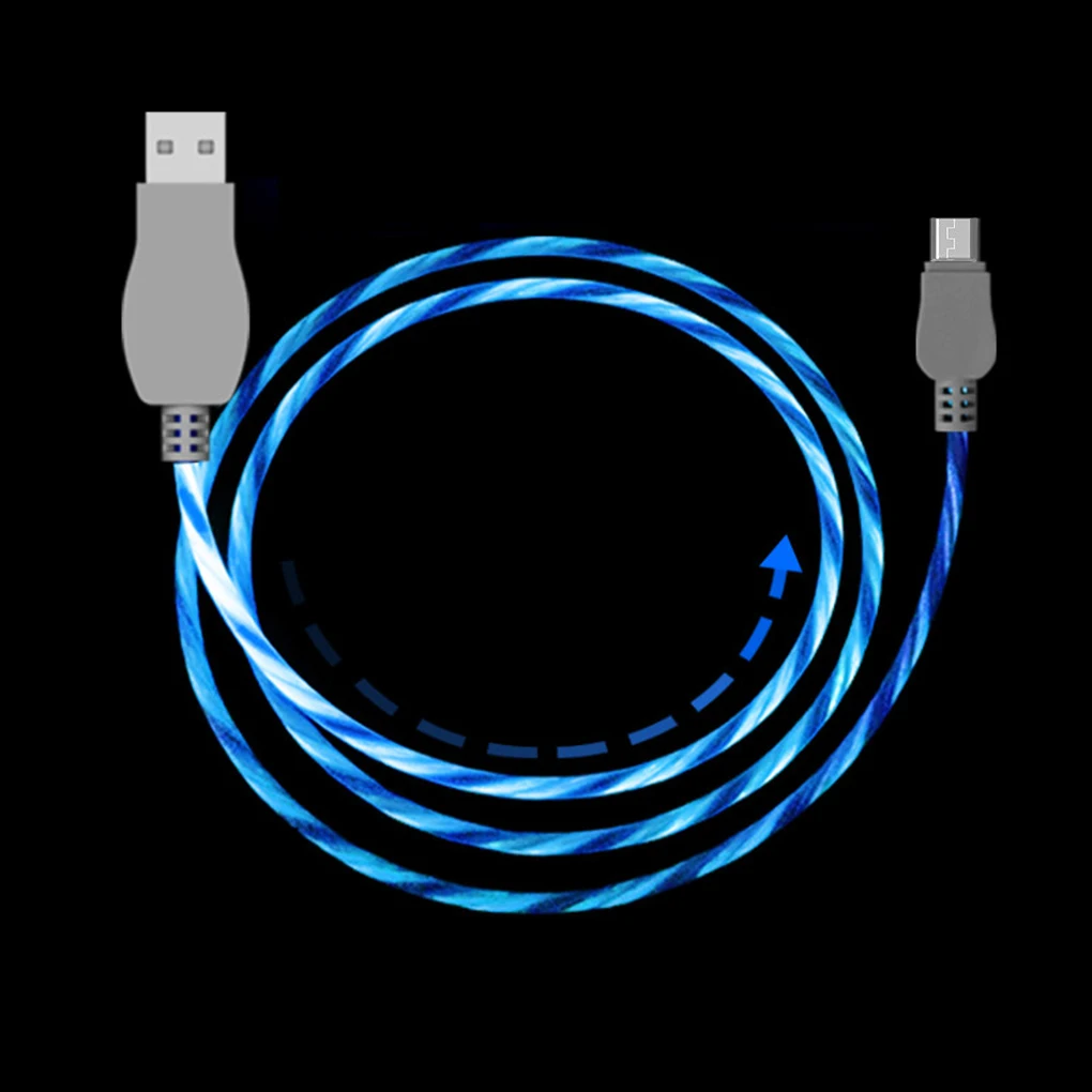 USB кабель Type C 8 PIN Светодиодный зарядный с подсветкой синхронизировать мобильный