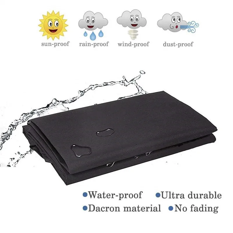 Black Waterproof BBQ Cover Heavy Duty BBQ Accessories Grill Cover Rain Barbacoa Anti Dust Rain Gas Charcoal Electric Barbeque01_