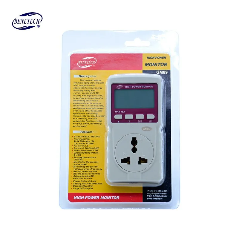 Цифровой измеритель мощности BENETECH GM86/GM87/GM88/GM89 электроэнергии измерительный
