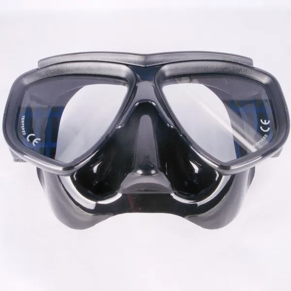 المهنية خفف من الزجاج عدسة قصر النظر الغوص قناع الغطس الضوئية قناع الغطس الأسود سيليكون الانظار freedive قناع سبيرفيش