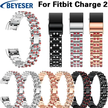 

Rhinestone Fashion Metal Strap For Fitbit Charge 2 Bracelet Watchband for Fitbit Charge 2 Strap Replacement Stainless watchbelts