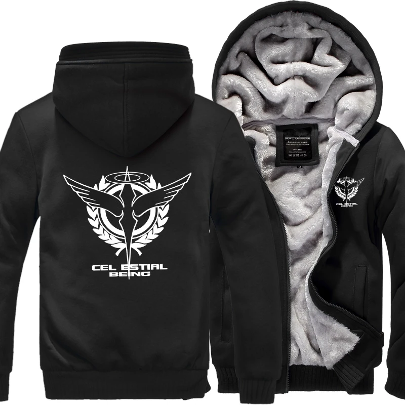 New Winter Jackets and Coats Gundam hoodie Game Hooded Thick Zipper Men ...
