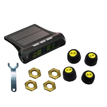 Car TPMS Solar Wireless Tire Pressure Indicator 4 External Sensor Energy Display LCD Screen Car Alarm System Car Electronics