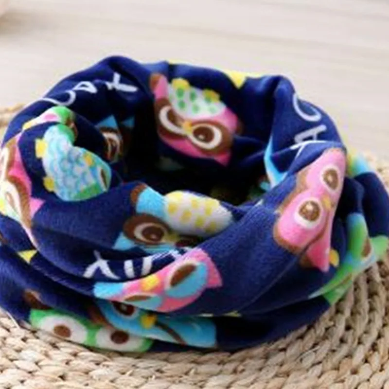 winter warm plush baby scarf bib O ring collars for kids 1-10 years owl star bow flag fashion children scarves neck wear burp