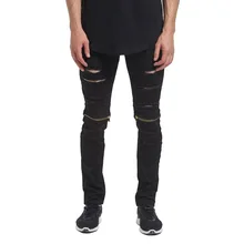 Men hip hop Hole jean 2019 New mens zipper design Skinny Jeans Motorcycle autumn men pants Kanye West Jogger Elasticity trousers Men hip hop Hole jean 2019 New mens zipper design Skinny Jeans Motorcycle autumn men pants Kanye West Jogger Elasticity trousers