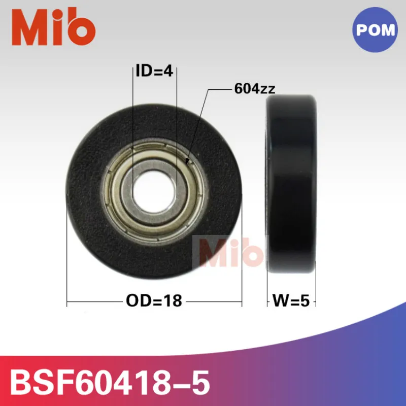 

1PCS/lot low noise ball bearing 604zz coated with POM PA plastic hanging door wheel roller BSF60418-5