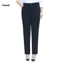 TUHAO весна лето размера плюс 9XL 8XL 7XL женские прямые брюки женские OL формальные Брендовые брюки черные брюки для женщин YN12