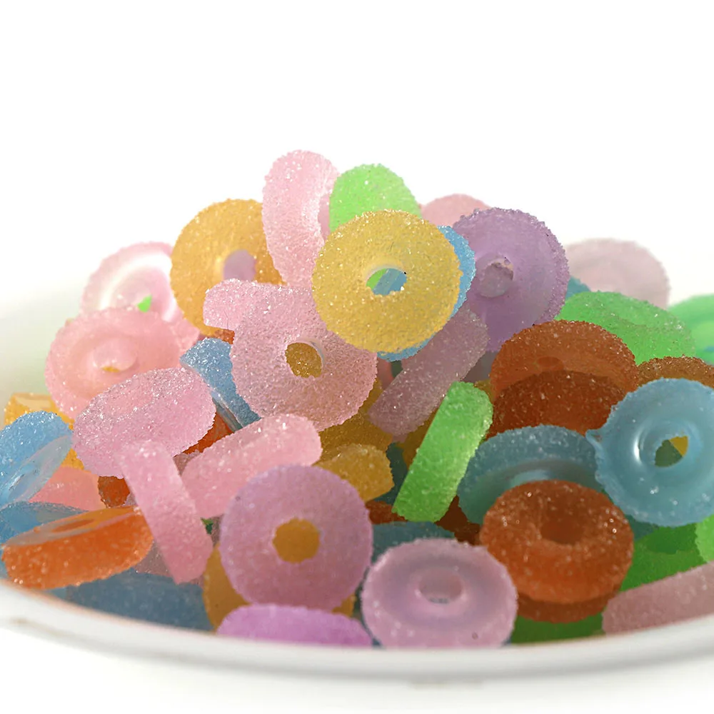 

10/20Pcs Hollow Heart Star Round Shape Cute Candy Color Resin Cabochon Flatback Simulation Food DIY Phone Decoration Crafts