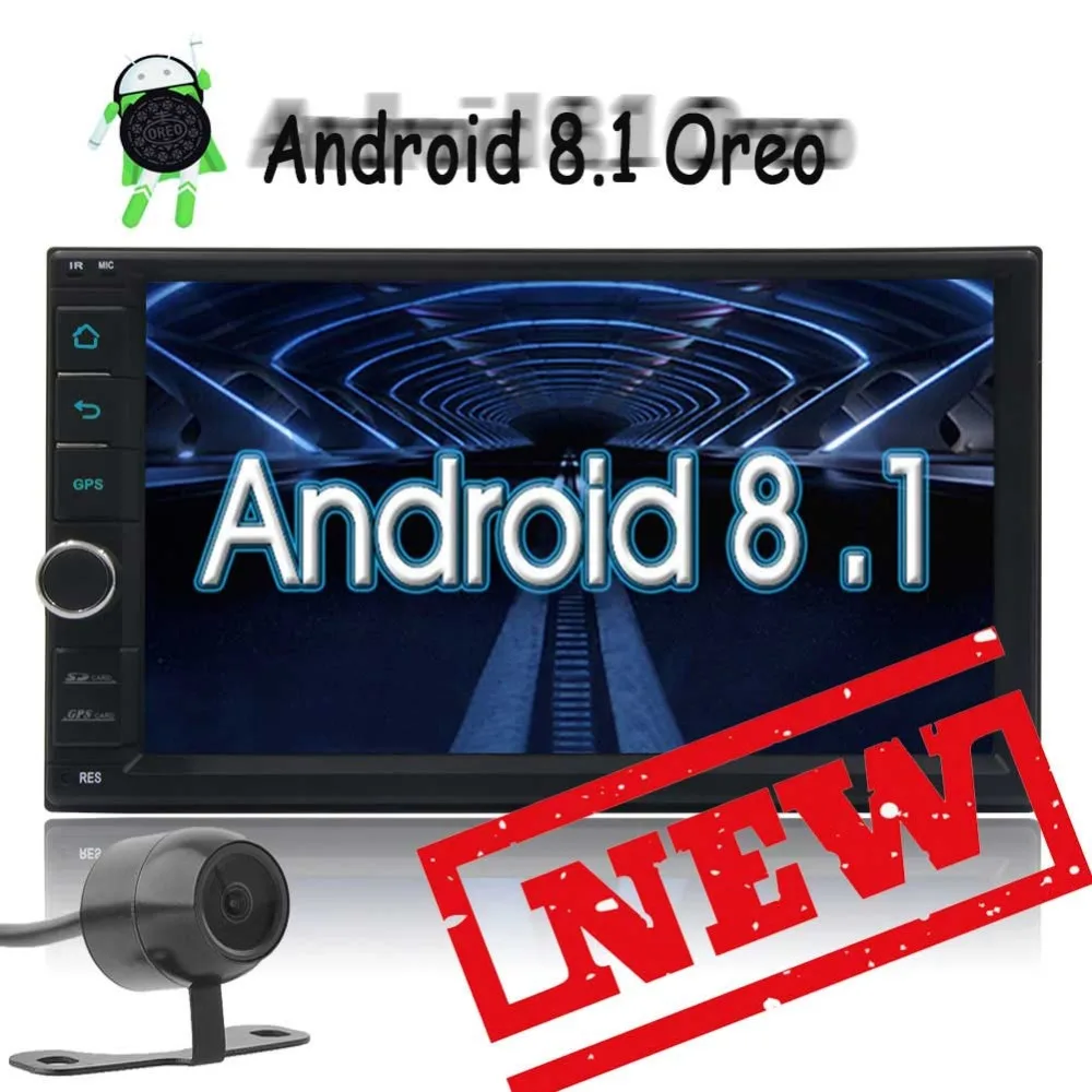 

Double DIN Android 8.1 Octa Core 7 Inch Touchscreen Car Stereo Player Bluetooth HD 1080p Video Player Free 8GB Map GPS Navigator