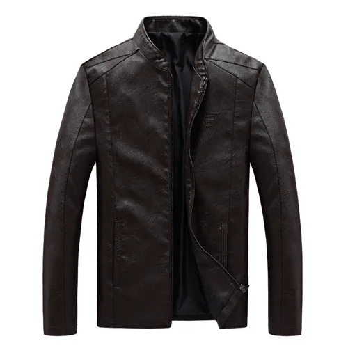 UNCO& BOROR размера плюс M~ 7XL 8XL мужские Куртки из искусственной кожи мотоциклетные кожаные куртки Мужская Осенняя кожаная одежда мужские повседневные пальто - Цвет: coffee