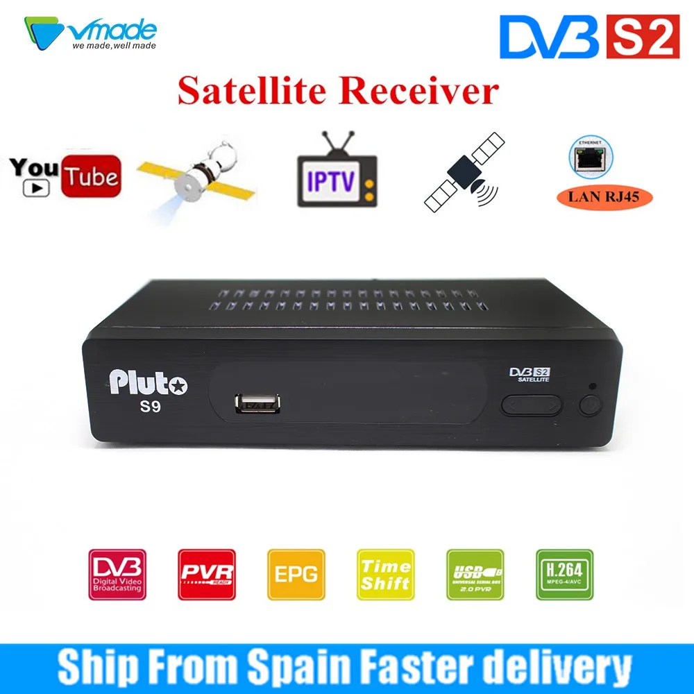 melhor Vmade S2 no Receptor de Satélite DVB S2 S9 Com Lan interface de rede TV BOX Suporte CCcam Newcam Youtube BissKey RJ45 SET TOP BOX