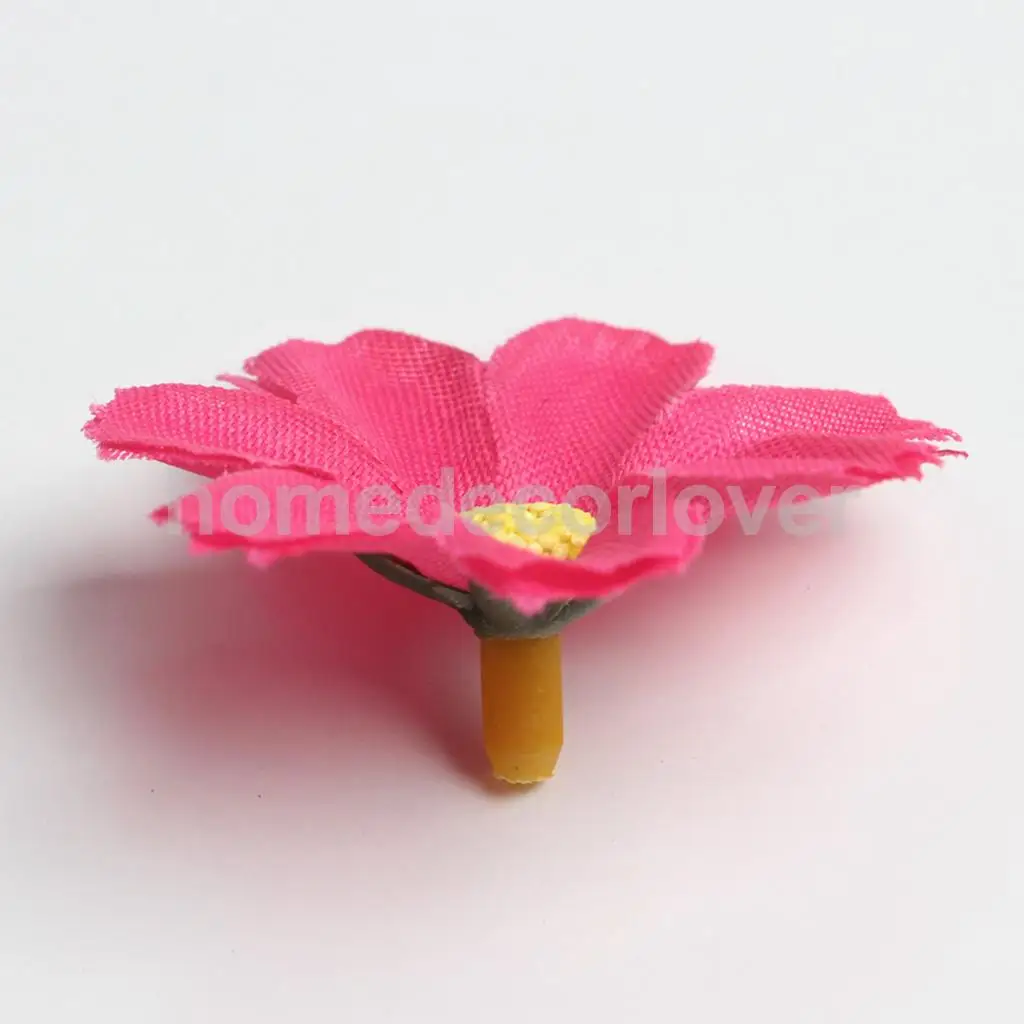 50pcs 4cm Silk Flower Daisies Flower Heads for Wedding/Car/Spring/Home/Garden Decoration Wreath DIY Floral Arts and Crafts