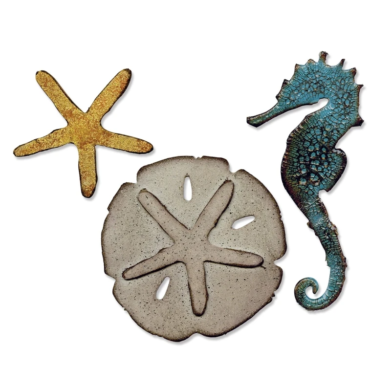 

Ufurty Handcraft Metal Cutting Dies New 2019 Sand and Sea Embossing Die Stencil for DIY Scrapbooking Album Card Decorative