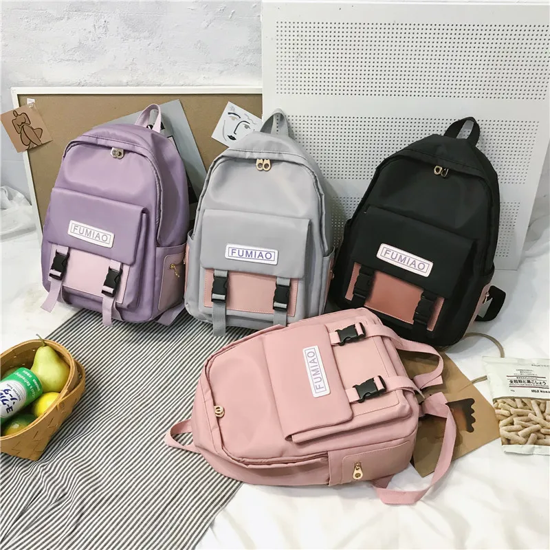 Cute Waterproof Buckle Backpack Women Fashion School Bags For Teenage Girls Nylon Backpack Harajuku Female Bag Ladies Luxury new