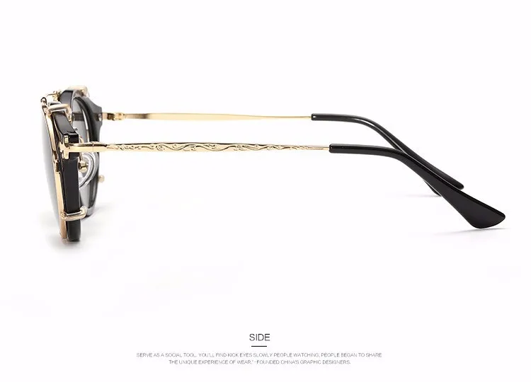 JackJad 2021 Fashion Style SteamPunk Clamshell Removable Sunglasses Vintage Retro Brand Design Sun Glasses Oculos De Sol Gafas