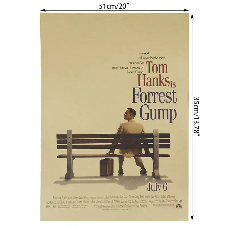 Dlkklb Forrest Gump Hollywood Peliculas Inspiradoras Poster De Papel Kraft Afiche Bar Cafe Decoracion Vintage Poster De Pelicula Pegatina De Pared Pintura Y Caligrafia Aliexpress
