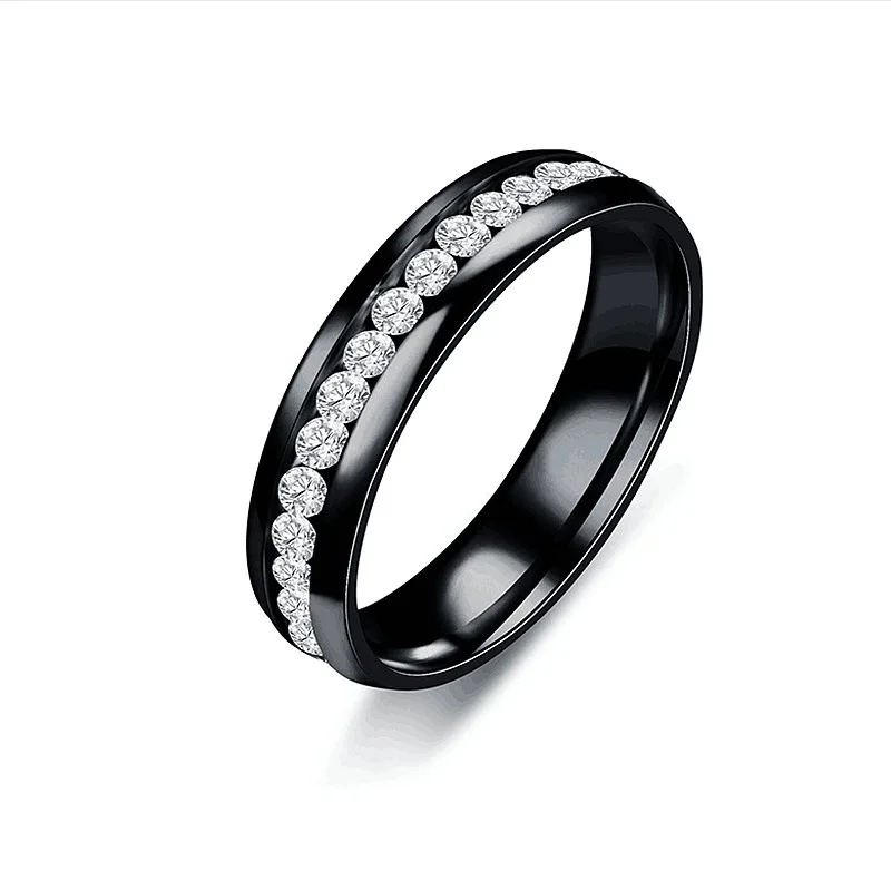 MadApe никогда не выцветает женские обручальные кольца из нержавеющей стали кристалл камень кольцо Титановая Сталь обручальные ювелирные изделия с фианитами