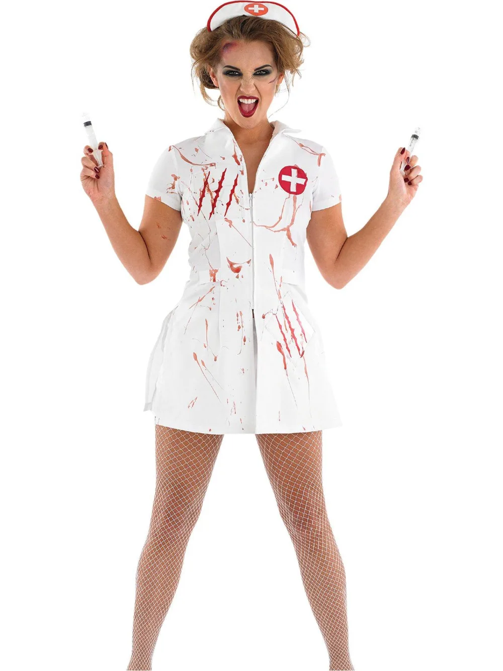 Scary Sexy Blood Nurse Costume Halloween Carnival Zombie Cos