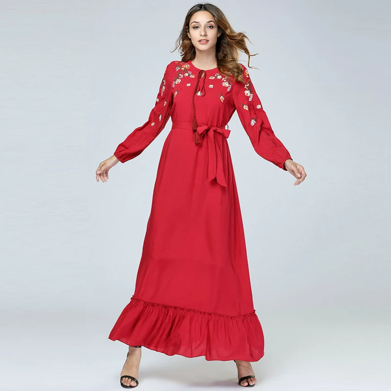 Плюс Размеры Vestidos Longo Повседневное Vetement Femme лето-осень Абая, для мусульман Бандажное облегающее платье Макси-Платье рубашка Femme Hiver платье