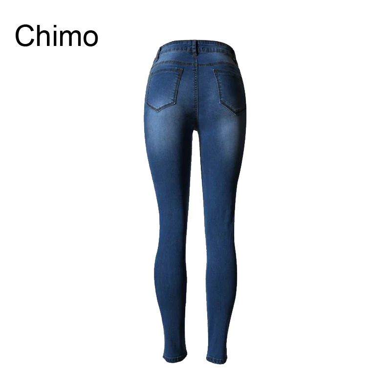 Estiramiento Completa 2018 De Moda Pantalones Vaqueros Ripped Alta Mujeres Cintura Skinny Denim Longitud Hole Pencil qSSOAxB