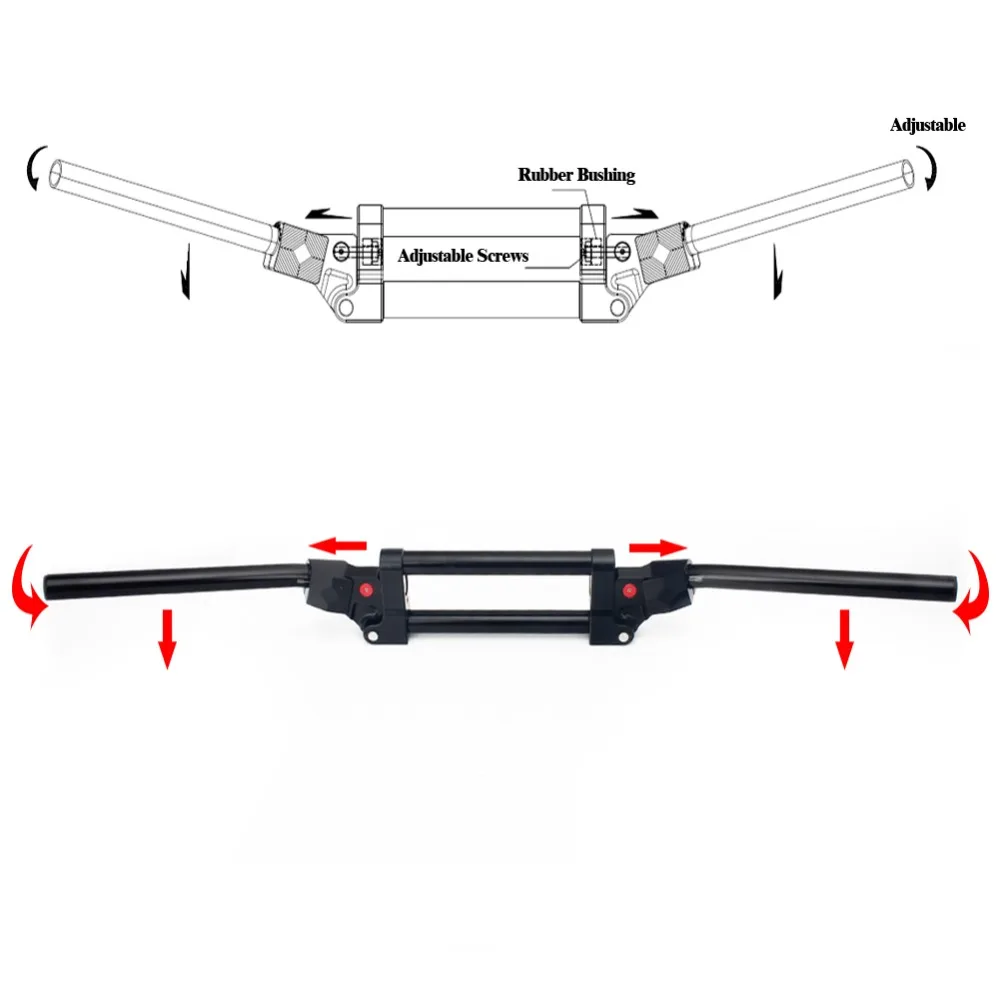 BIKINGBOY Универсальный Черный ЧПУ 28 мм 1 1/" антидетонационных регулируемый руль для всех ATV UTV Quad велосипеды из алюминиевого сплава и нержавеющая сталь