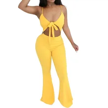 Нагрудный ремень Слинг сексуальный комбинезон с вырезом на животе комбинезон женщина без рукавов боди женщина цельные Брюки выдалбливают женские комбинезоны