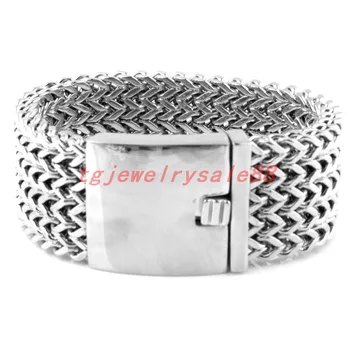 

30mm Wide 8.66" Long Fashion Stainless Steel Figaro Rolo Chain Bracelet&Bangle Wristband Jewelry Strong Men's Silver Jewelry