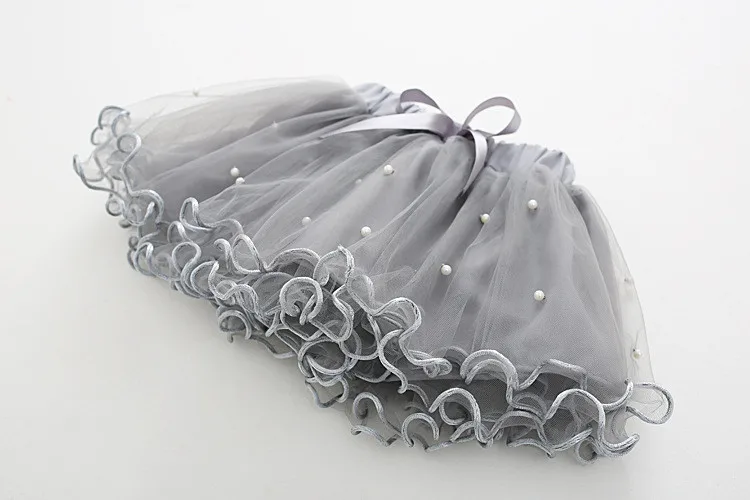 Fanfiluca New Baby Girls Tutu Skirts Layer Fluffy Children Solid Color Ballerina Party Dance Tulle Skirt Girl Nail Bead  Skirt 014