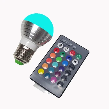

5W bombilla led E27/E14 led RGB Lamp bulb light with remote control ampoule LED E27 220V spotlight dimmable color lamp AC110V