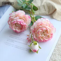 Elegant Pink and White Silk Peony Bouquet for Wedding and Garden Decor (Milk Pink)