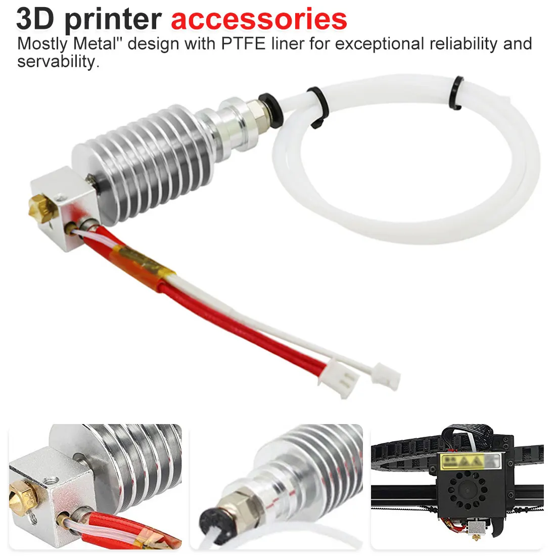 cheap 3D Printer Accessories V5 Printhead Kit Metal J Head Long Distance Extrusion Head Kit 3D printer extruder