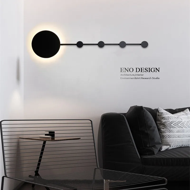 

Nordic Loft Clothing Cap Rack Led Wall Lamps Creative Round Iron Dinner Lights Aisle Door Locker Bedroom Wall Lighting