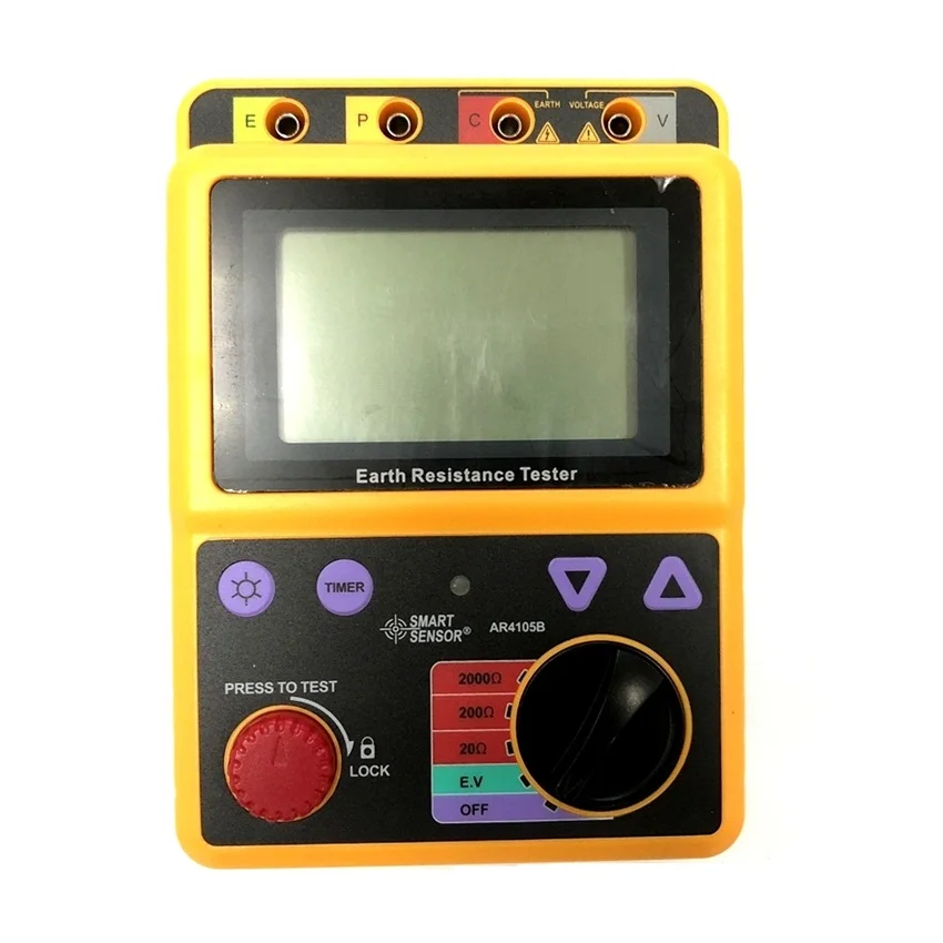 Smart Sensor AR4105B Digital Earth Ground Resistance Meter Tester Megger Test Meter Megohmmeter Range 20ohm/200ohm/2000ohm Smart Sensor AR4105B Digital Earth Ground Resistance Meter Tester Megger Test Meter Megohmmeter Range 20ohm/200ohm/2000ohm
