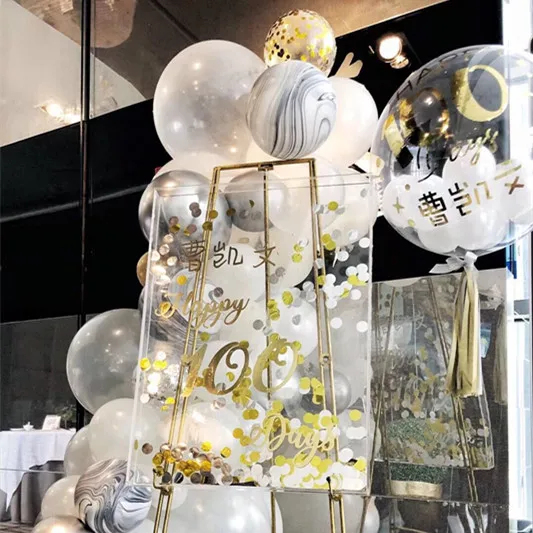 Индивидуальные Пузырьковые наклейки для шариков ПВХ самоклеящаяся бумага с фильмами для переноса на день рождения, свадьбу, День святого Валентина
