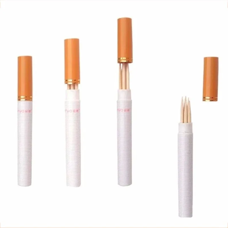 2 pcs Portable Toothpick Container Holder Storage Box Cigarette Shaped Secret Stash Diversion Box Toothpick Container Case  (2)